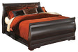 Huey Vineyard Full Sleigh Bed with Mirrored Dresser and Nightstand Huntsville Furniture Outlet