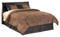 Huey Vineyard Queen Sleigh Headboard with Mirrored Dresser and Chest Huntsville Furniture Outlet