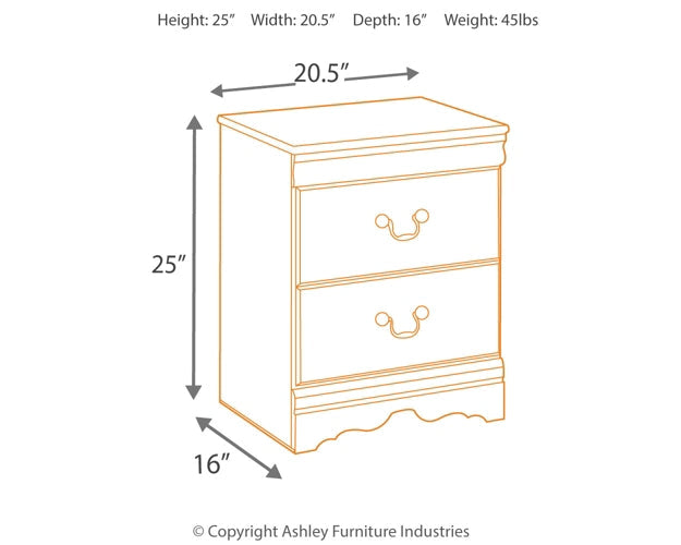 Huey Vineyard Two Drawer Night Stand Huntsville Furniture Outlet