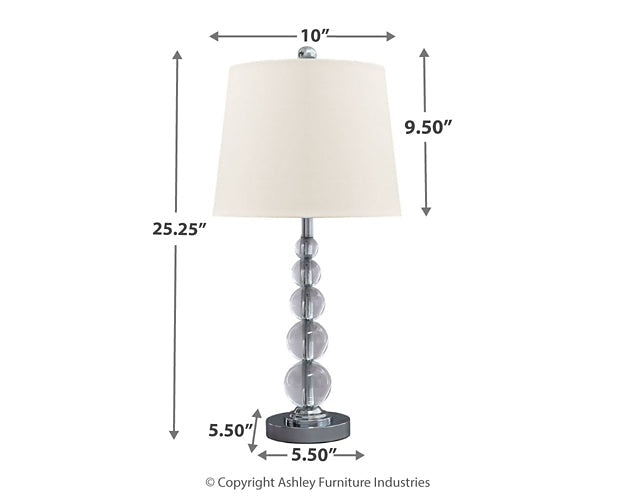 Joaquin Crystal Table Lamp (2/CN) Huntsville Furniture Outlet