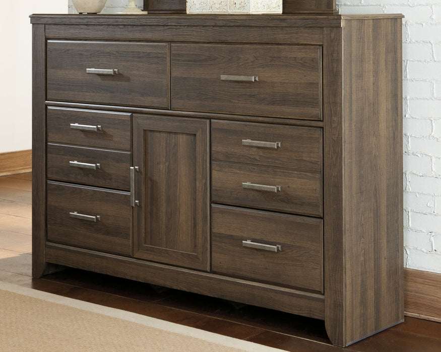 Juararo California King Panel Bed with Dresser Huntsville Furniture Outlet