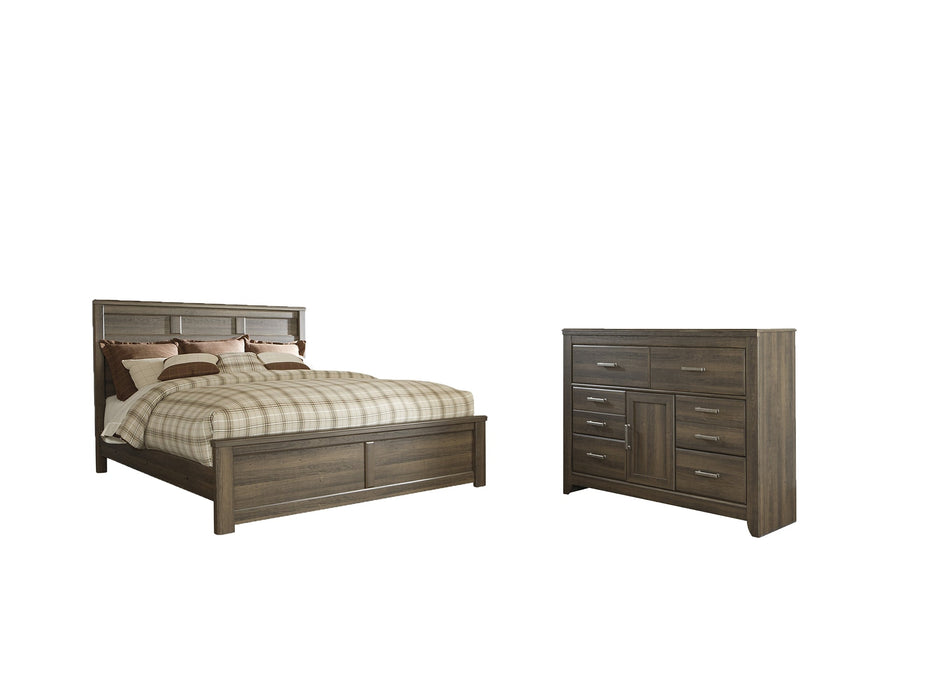 Juararo California King Panel Bed with Dresser Huntsville Furniture Outlet