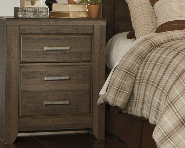 Juararo King/California King Panel Headboard with Mirrored Dresser, Chest and 2 Nightstands Huntsville Furniture Outlet