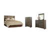 Juararo Queen Panel Headboard with Mirrored Dresser and Chest Huntsville Furniture Outlet