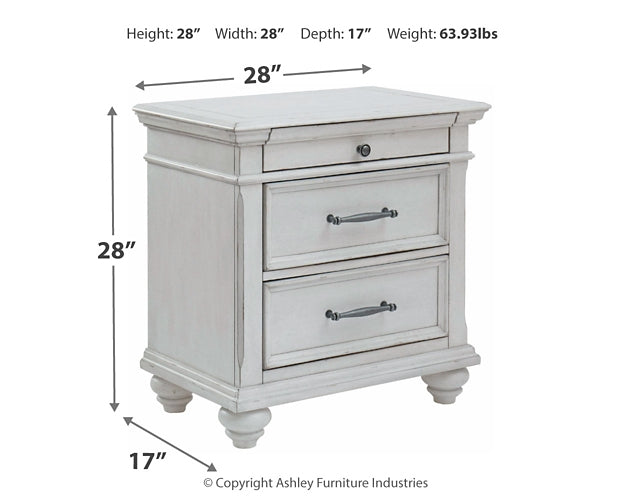 Kanwyn King Panel Bed with Mirrored Dresser, Chest and 2 Nightstands Huntsville Furniture Outlet