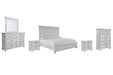 Kanwyn King Panel Bed with Mirrored Dresser, Chest and 2 Nightstands Huntsville Furniture Outlet