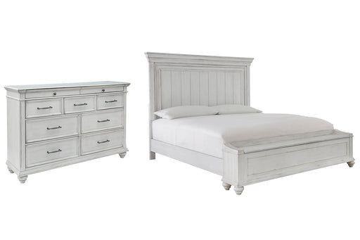 Kanwyn King Panel Bed with Storage with Dresser Huntsville Furniture Outlet