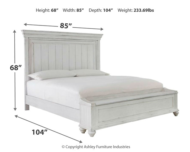 Kanwyn King Panel Bed with Storage with Mirrored Dresser Huntsville Furniture Outlet