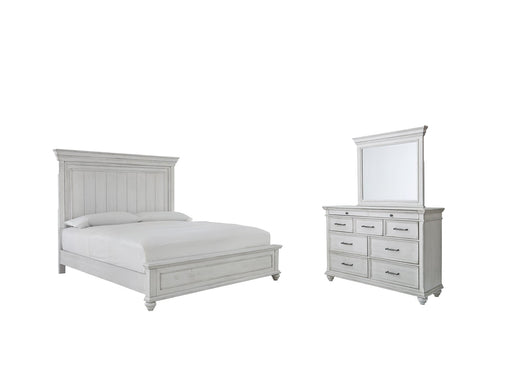 Kanwyn Queen Panel Bed with Mirrored Dresser Huntsville Furniture Outlet