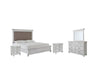 Kanwyn Queen Panel Bed with Mirrored Dresser and 2 Nightstands Huntsville Furniture Outlet