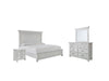 Kanwyn Queen Panel Bed with Mirrored Dresser and 2 Nightstands Huntsville Furniture Outlet