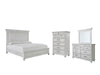 Kanwyn Queen Panel Bed with Mirrored Dresser and Chest Huntsville Furniture Outlet