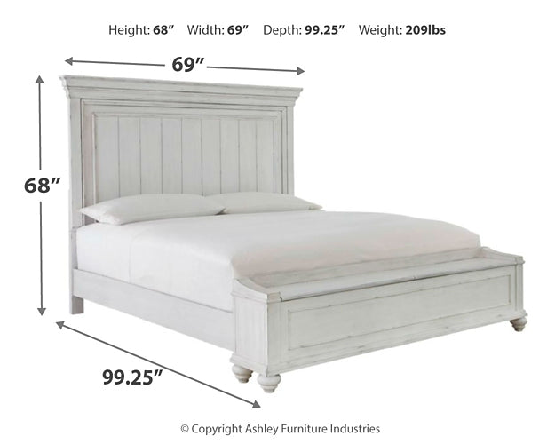 Kanwyn Queen Panel Bed with Storage with Mirrored Dresser, Chest and 2 Nightstands Huntsville Furniture Outlet