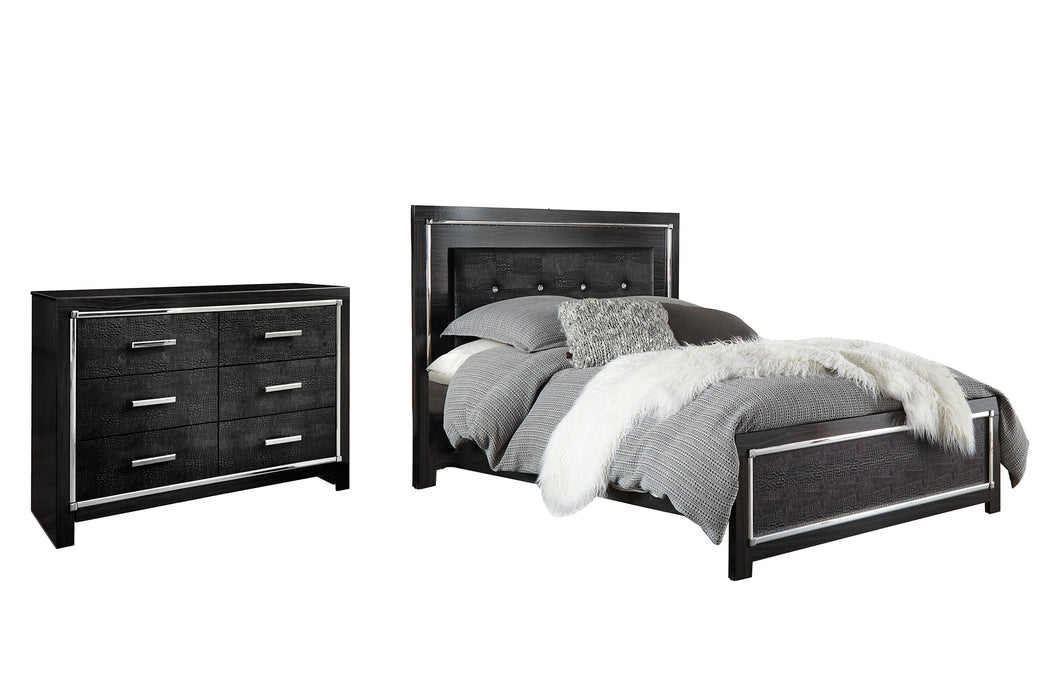 Kaydell King Upholstered Panel Bed with Dresser Huntsville Furniture Outlet