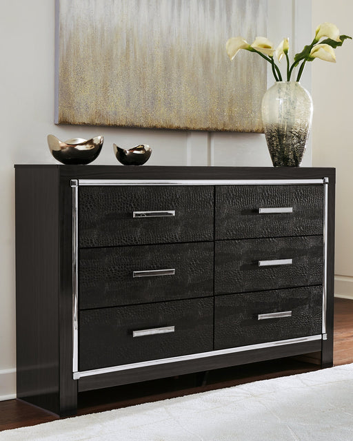 Kaydell Queen Panel Bed with Storage with Dresser Huntsville Furniture Outlet