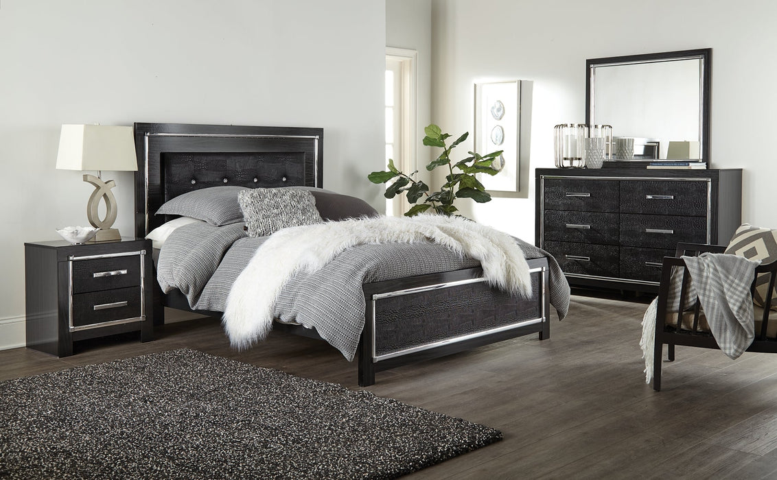 Kaydell Queen Upholstered Panel Bed with Dresser Huntsville Furniture Outlet