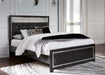 Kaydell Queen Upholstered Panel Bed with Mirrored Dresser and 2 Nightstands Huntsville Furniture Outlet