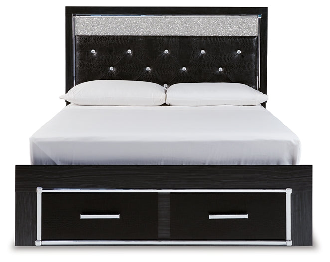 Kaydell Queen Upholstered Panel Storage Bed with Dresser Huntsville Furniture Outlet