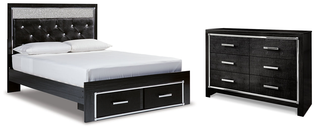 Kaydell Queen Upholstered Panel Storage Platform Bed with Dresser Huntsville Furniture Outlet