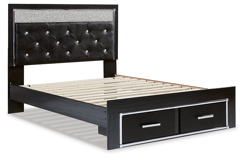 Kaydell Queen Upholstered Panel Storage Platform Bed with Dresser Huntsville Furniture Outlet