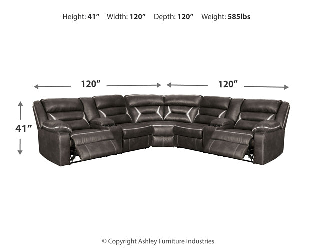 Kincord 3-Piece Power Reclining Sectional Huntsville Furniture Outlet