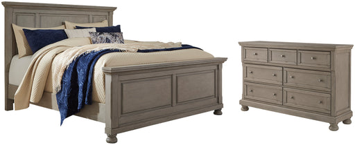 Lettner California King Panel Bed with Dresser Huntsville Furniture Outlet