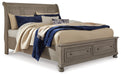 Lettner California King Sleigh Bed with Dresser Huntsville Furniture Outlet