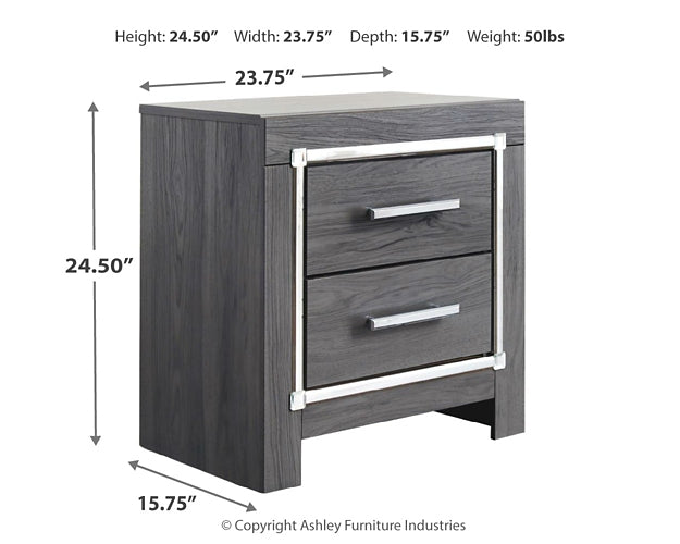 Lodanna Full Panel Bed with 2 Storage Drawers with Mirrored Dresser, Chest and Nightstand Huntsville Furniture Outlet