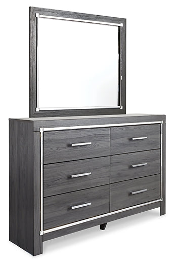 Lodanna Full Panel Bed with 2 Storage Drawers with Mirrored Dresser and 2 Nightstands Huntsville Furniture Outlet