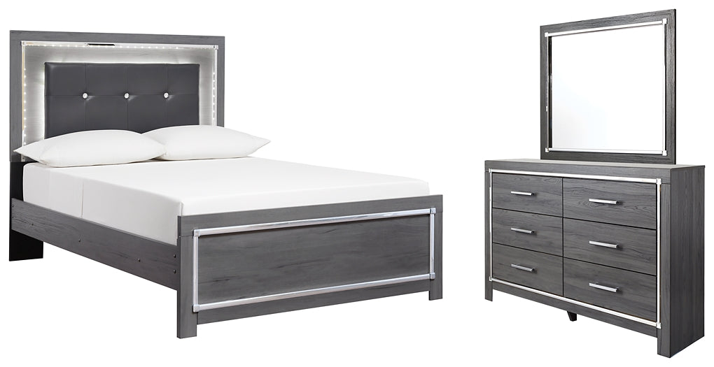 Lodanna Full Panel Bed with Mirrored Dresser Huntsville Furniture Outlet