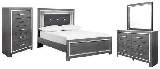 Lodanna Full Panel Bed with Mirrored Dresser and Chest Huntsville Furniture Outlet