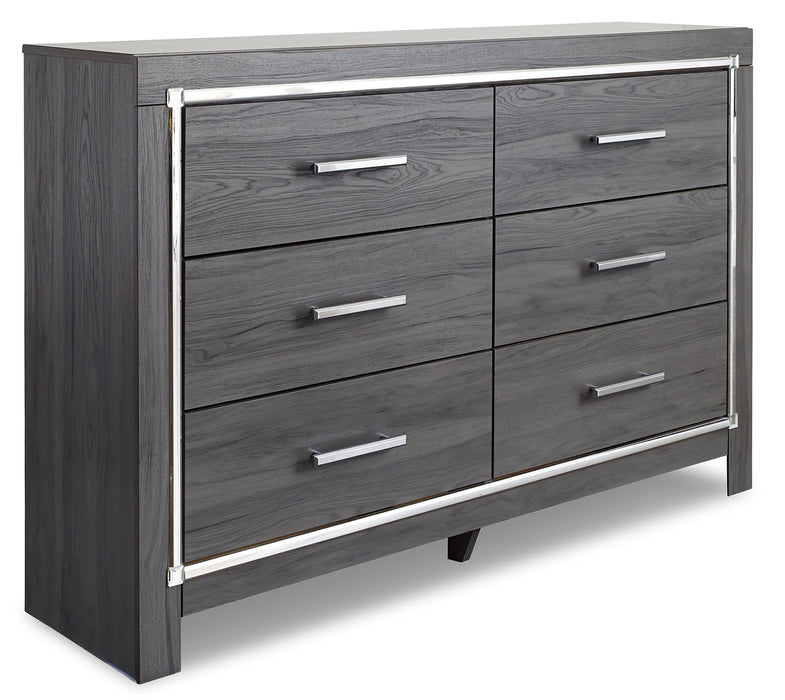 Lodanna King Panel Bed with 2 Storage Drawers with Dresser Huntsville Furniture Outlet