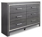 Lodanna King Panel Bed with 2 Storage Drawers with Dresser Huntsville Furniture Outlet