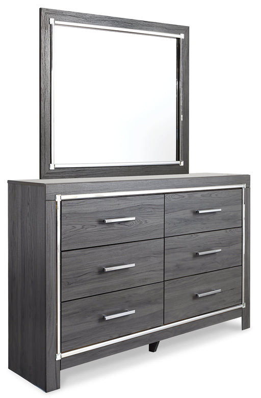 Lodanna King Panel Bed with Mirrored Dresser and Nightstand Huntsville Furniture Outlet