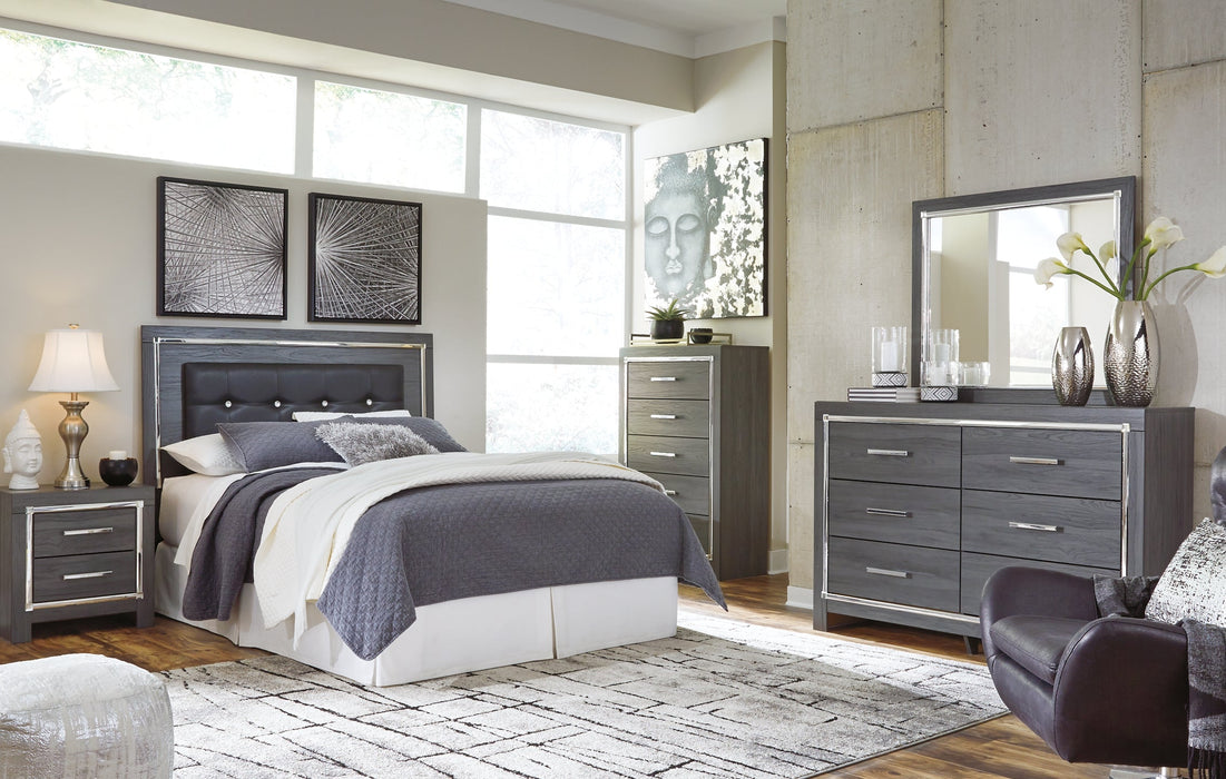 Lodanna Queen/Full Upholstered Panel Headboard with Mirrored Dresser Huntsville Furniture Outlet