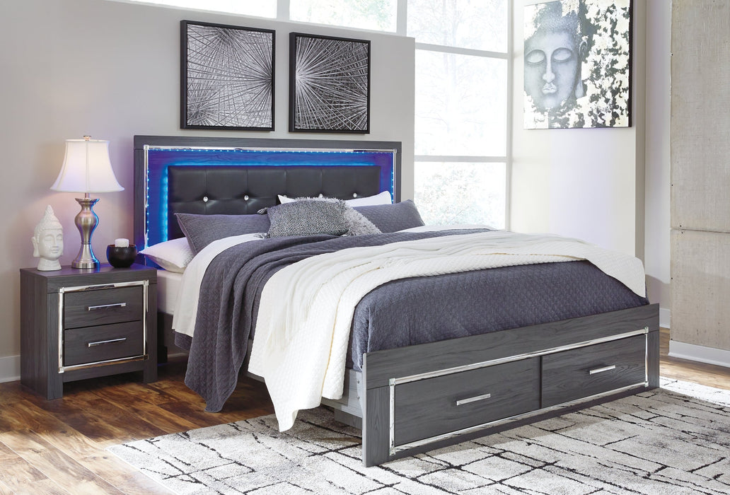 Lodanna Queen Panel Bed with 2 Storage Drawers with Dresser Huntsville Furniture Outlet