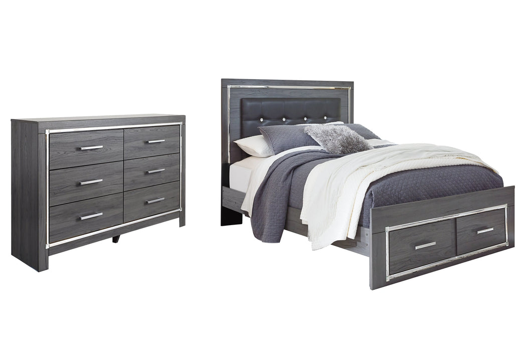 Lodanna Queen Panel Bed with 2 Storage Drawers with Dresser Huntsville Furniture Outlet