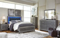 Lodanna Queen Panel Bed with Mirrored Dresser and 2 Nightstands Huntsville Furniture Outlet