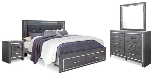 Lodanna Queen Panel Bed with Mirrored Dresser and Nightstand Huntsville Furniture Outlet