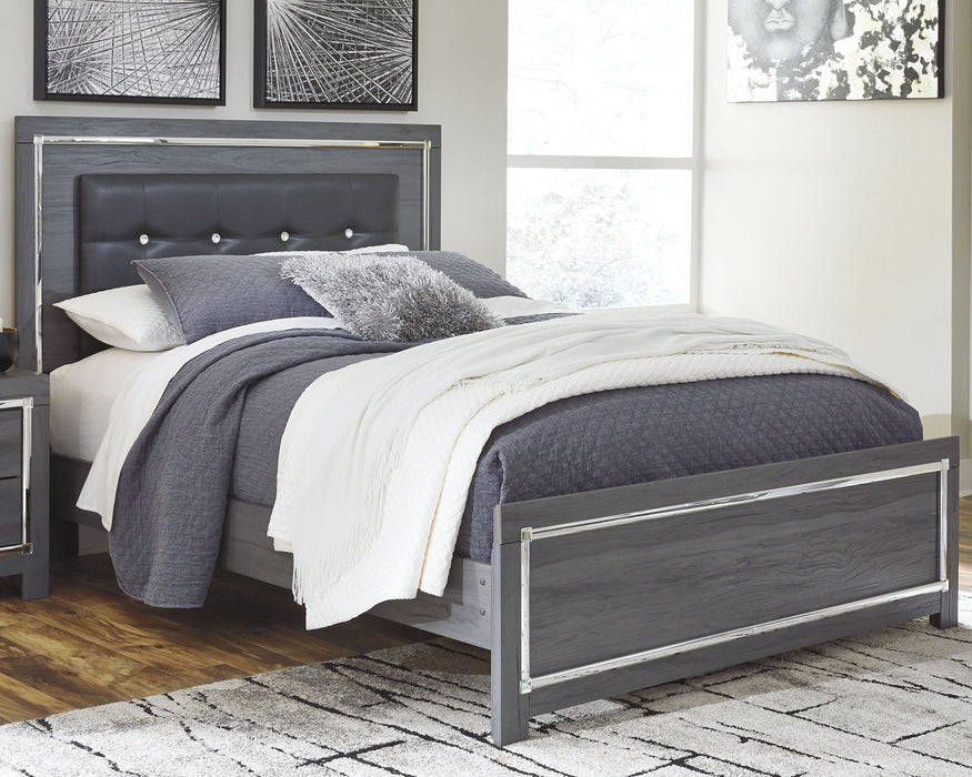 Lodanna Queen Panel Bed with Mirrored Dresser and Nightstand Huntsville Furniture Outlet