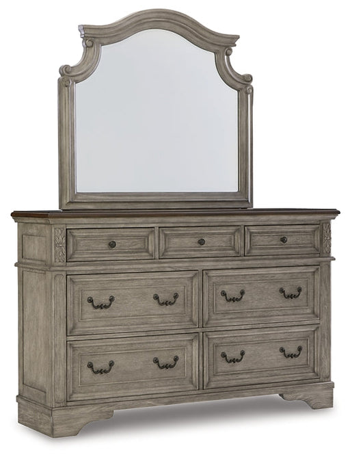 Lodenbay California King Panel Bed with Mirrored Dresser, Chest and Nightstand Huntsville Furniture Outlet