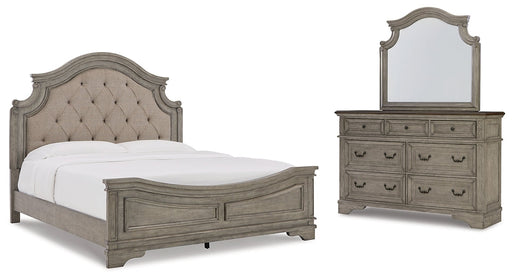 Lodenbay California King Panel Bed with Mirrored Dresser Huntsville Furniture Outlet