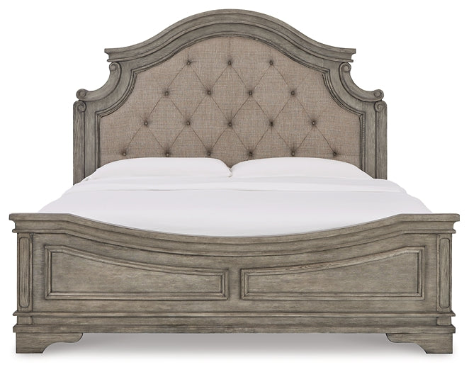 Lodenbay California King Panel Bed with Mirrored Dresser and 2 Nightstands Huntsville Furniture Outlet