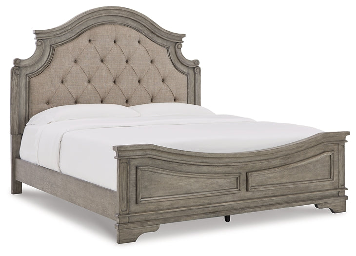 Lodenbay California King Panel Bed with Mirrored Dresser and 2 Nightstands Huntsville Furniture Outlet