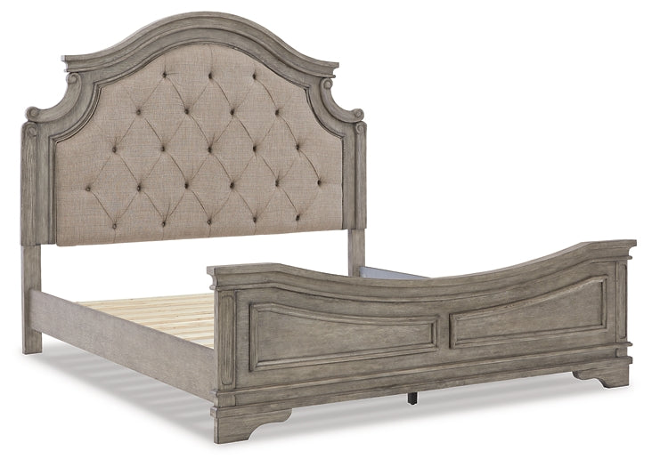 Lodenbay California King Panel Bed with Mirrored Dresser and Chest Huntsville Furniture Outlet