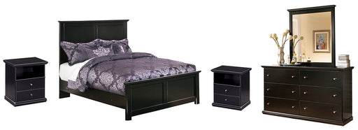 Maribel Full Panel Bed with Mirrored Dresser and 2 Nightstands Huntsville Furniture Outlet