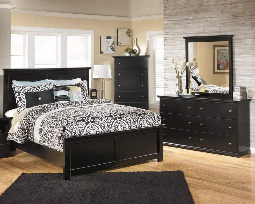 Maribel Full Panel Bed with Mirrored Dresser and Chest Huntsville Furniture Outlet