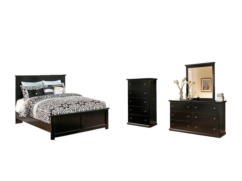 Maribel Full Panel Bed with Mirrored Dresser and Chest Huntsville Furniture Outlet