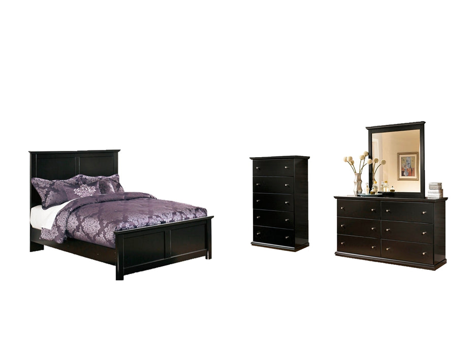 Maribel Full Panel Bed with Mirrored Dresser and Chest Huntsville Furniture Outlet