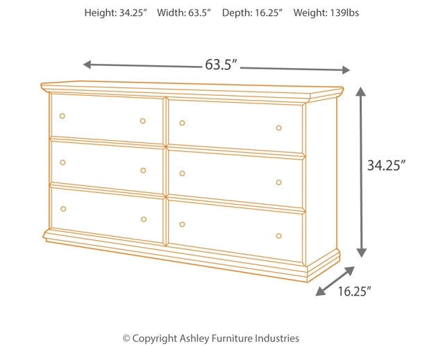 Maribel Full Panel Headboard with Dresser Huntsville Furniture Outlet